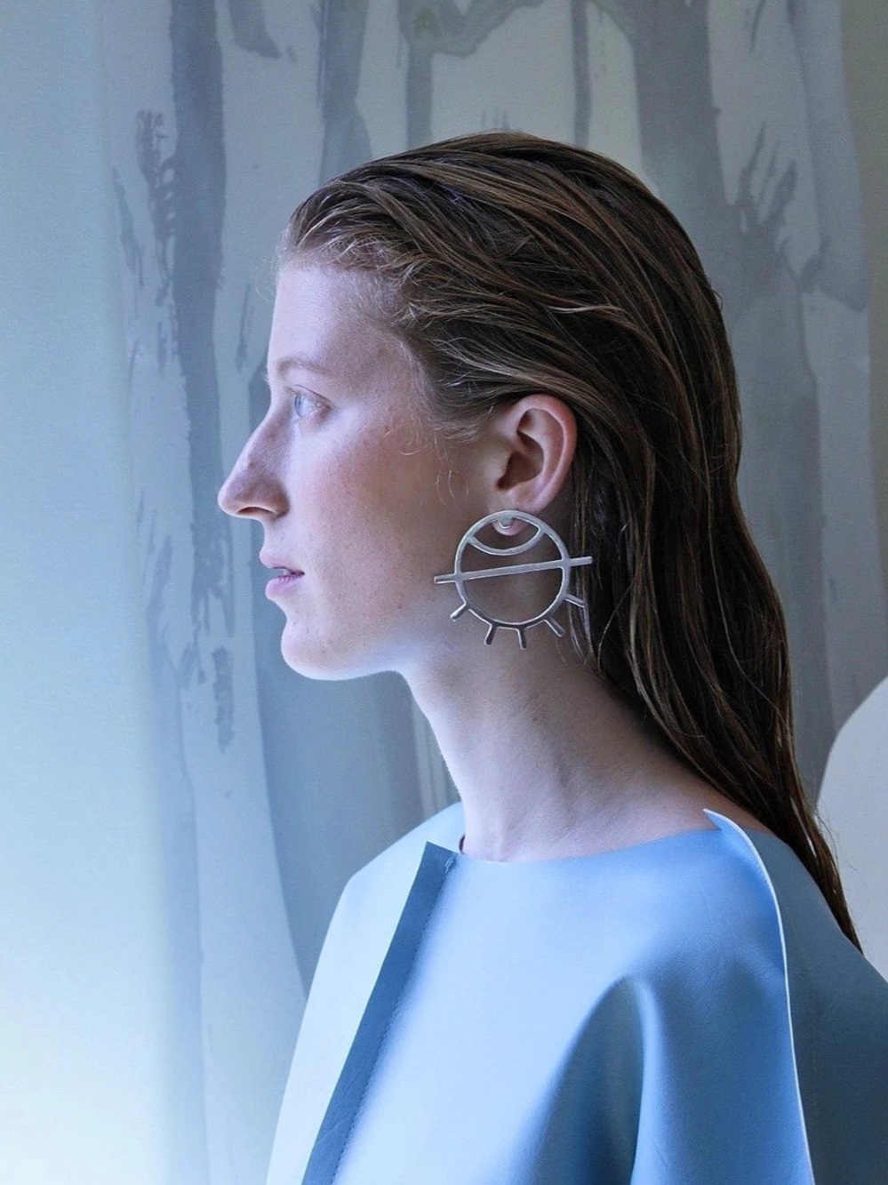 Par Ici Jewellery Large Eye Earrings Sterling Silver Statement Earrings